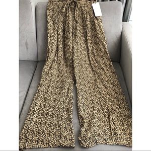 Wide leg floral pants